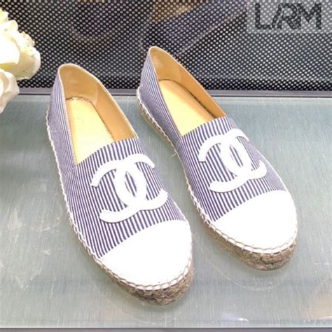 Chanel CC Espadrilles G29762 in Striped Canvas 